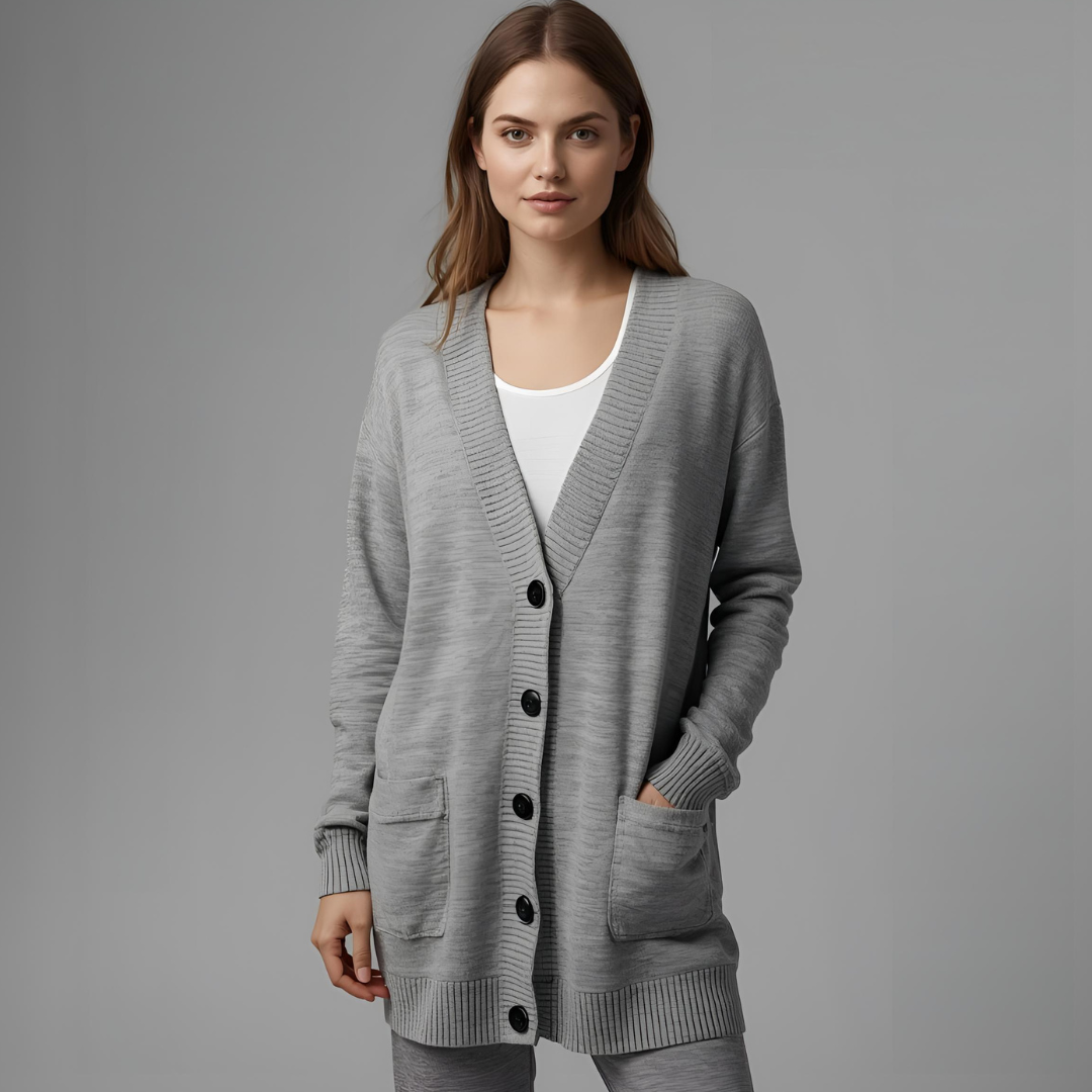 ARIEL | Comfy Long Grey Cardigan
