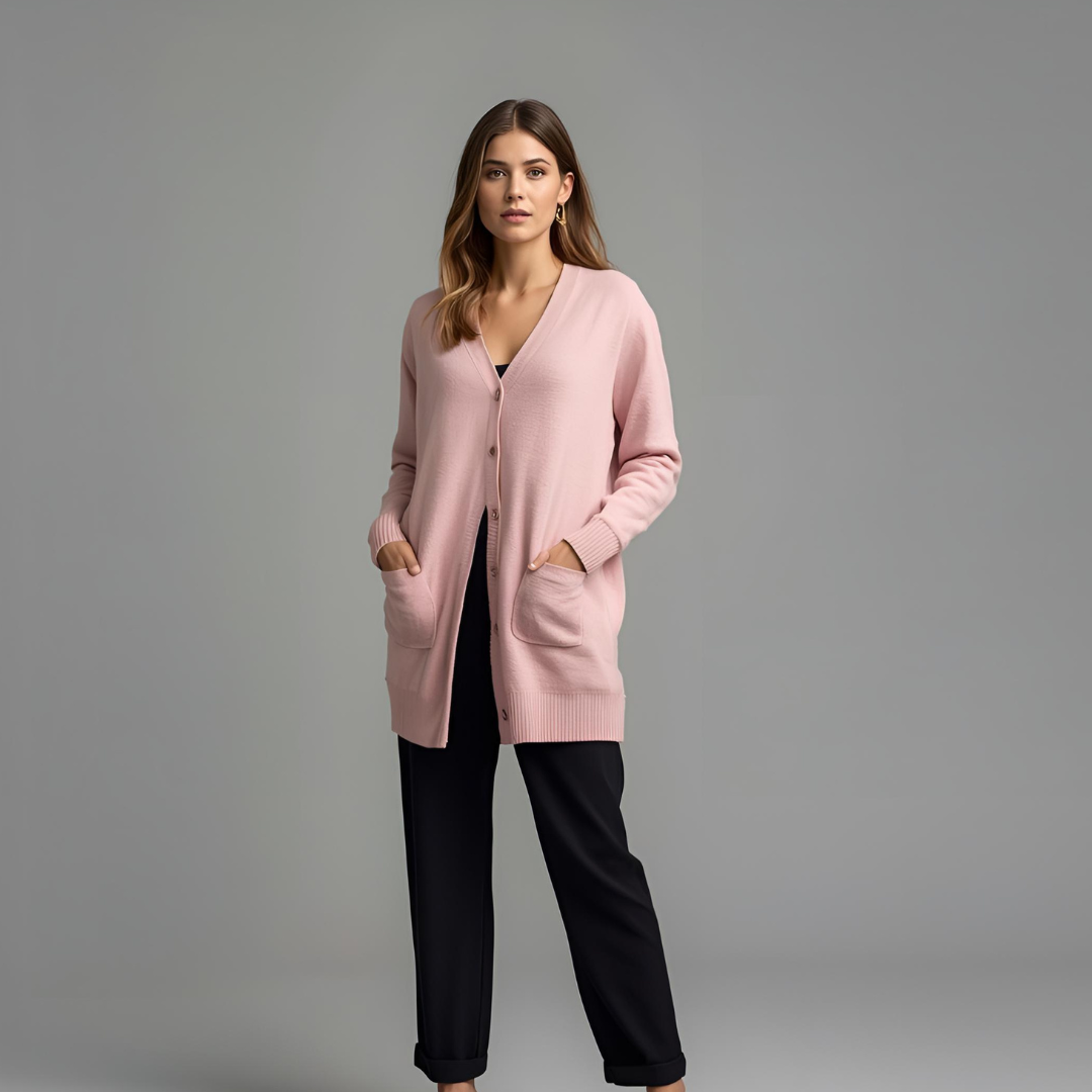 ISLA | Comfy Long Pink Cardigan